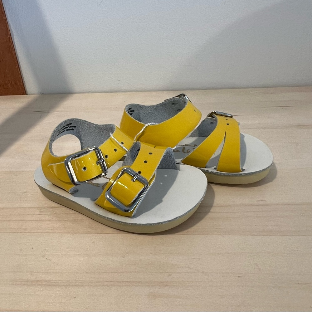 Saltwater NEW Baby Yellow Double-Buckle Sandals Size 1